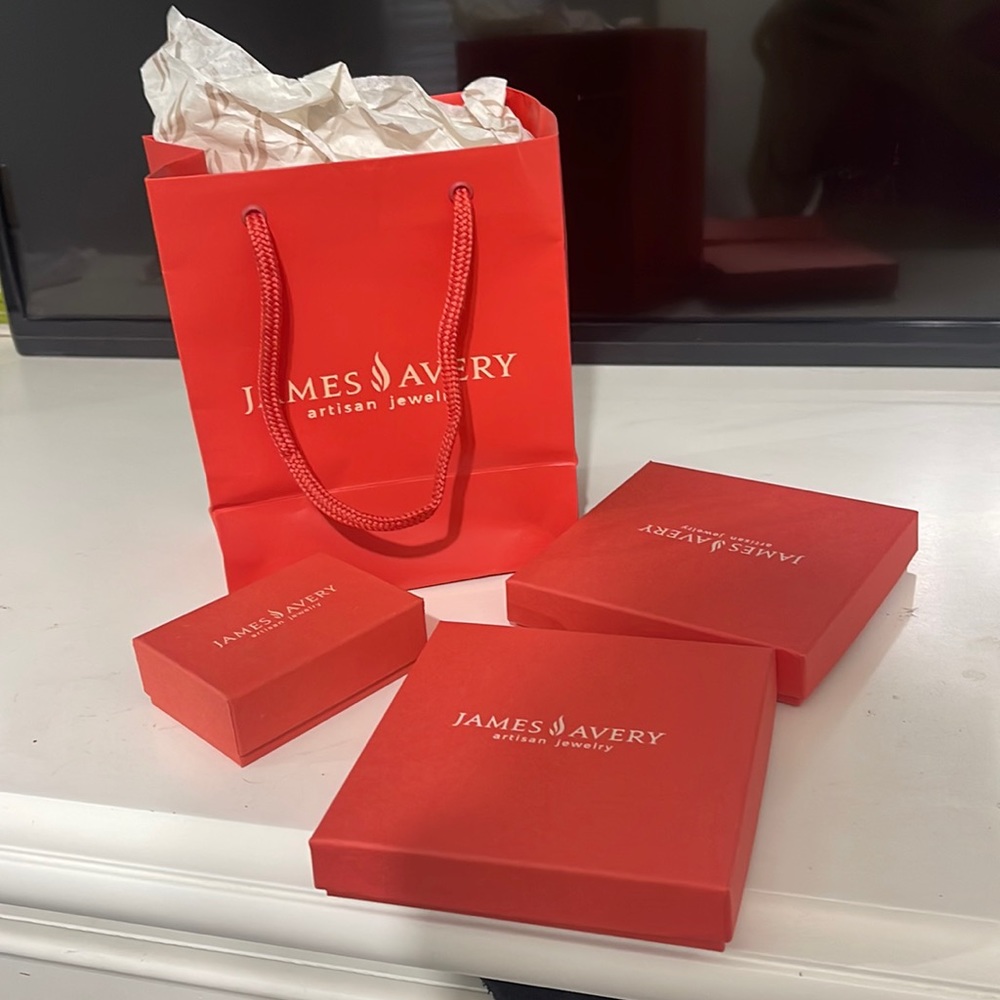 James Avery gift bag and boxes